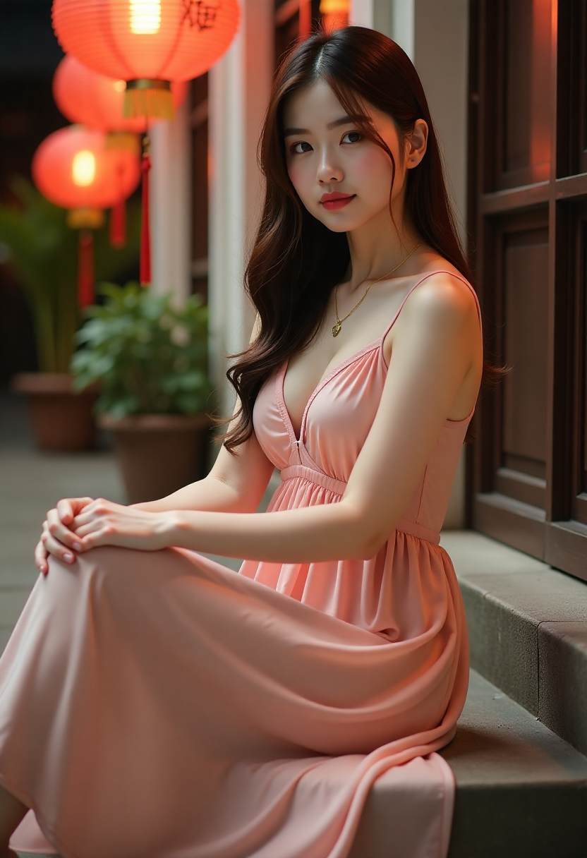 盐湖地面的低角度灯光